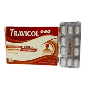 Travicol 650 Paracetamol 650mg Trà Vinh H/100