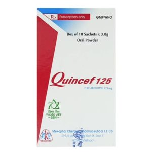Quincef 125 Cefuroxim Mekophar H/10 gói