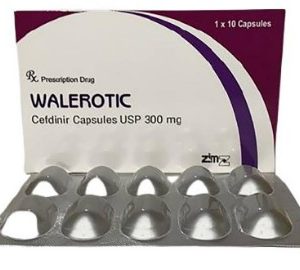 Cefdinir 300 mg Walerotic 300 mg Ấn H/10 viên