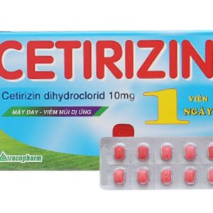 Cetirizin 10mg đỏ vuông Long An H100 viên